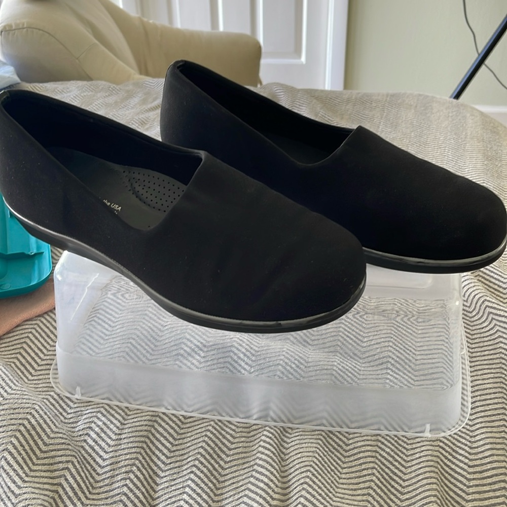 SAS Shoes size 9.5 black nylon slip on
